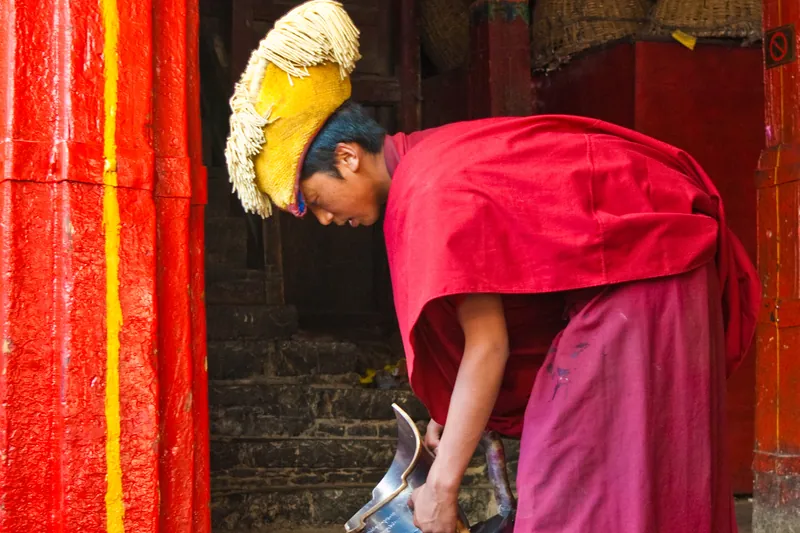Butter Tea with Monks near Timilo Boutique