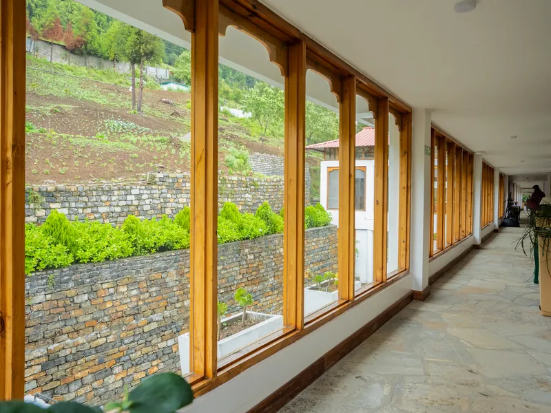A light-filled corridor